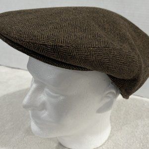 Jangoul Men’s Brown Tweed Newsboy Cap Hat 57 Cm (7- 7.5) Wool/Polyester